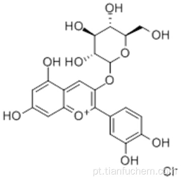 1-Benzopirilio, 2- (3,4-di-hidroxifenil) -3- (bD-glucopiranosiloxi) -5,7-di-hidroxi-, cloreto (1: 1) CAS 7084-24-4